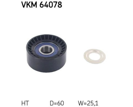 Tensioner Pulley, v-ribbed belt VKM 64078 SKF
