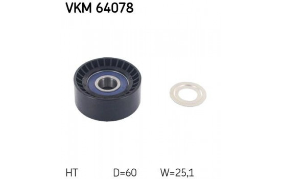 Tensioner Pulley, v-ribbed belt VKM 64078 SKF