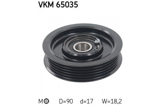 Tensioner Pulley, v-ribbed belt VKM 65035 SKF