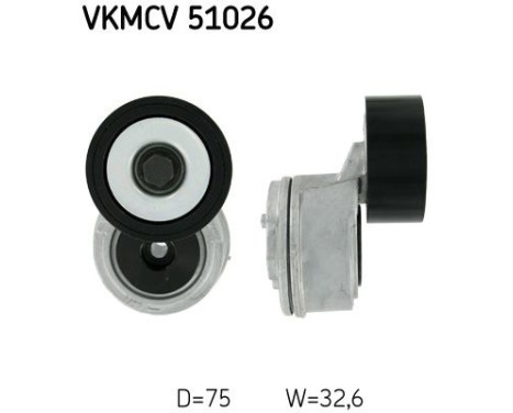 Tensioner Pulley, v-ribbed belt VKMCV 51026 SKF