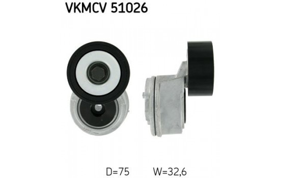Tensioner Pulley, v-ribbed belt VKMCV 51026 SKF