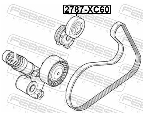 Tensioner Pulley, v-ribbed belt, Image 3