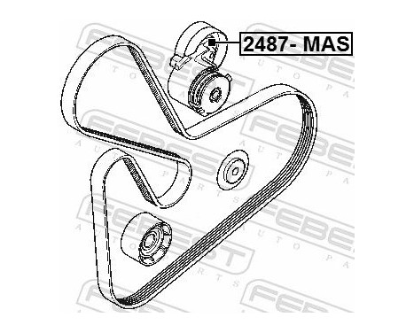 Tensioner Pulley, v-ribbed belt, Image 3