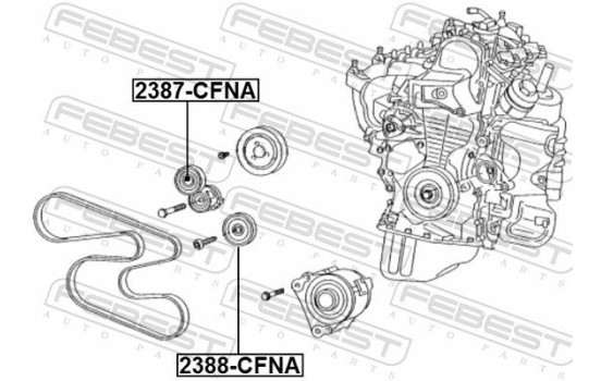 Tensioner Pulley, V-ribbed belt, Image 2
