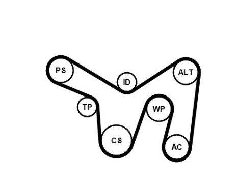 Water pump + Multi V-belt set 6PK2140WP1 Contitech, Image 3