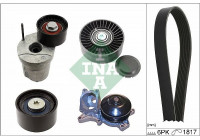 Water Pump + V-Ribbed Belt Set