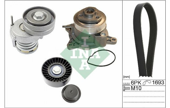 Water Pump + V-Ribbed Belt Set