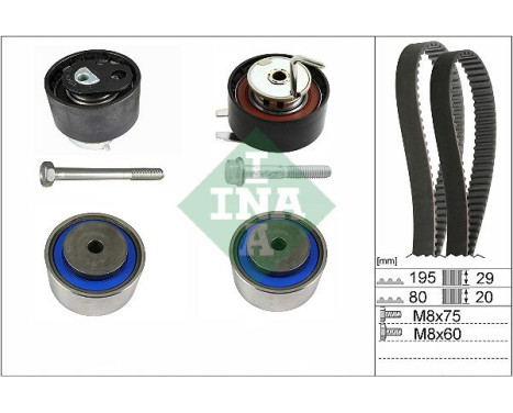Timing Belt Set 530076610 Ina, Image 2