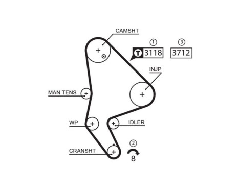 Timing Belt Set PowerGrip® K025558XS Gates, Image 2