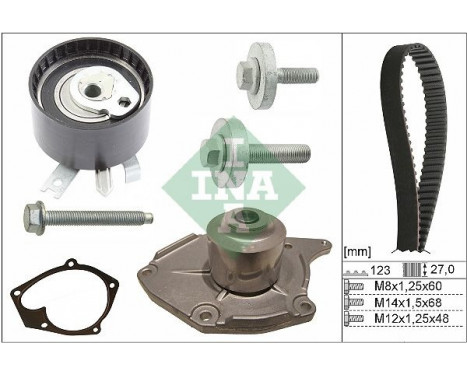 Water Pump & Timing Belt Set 530019731 Ina, Image 2