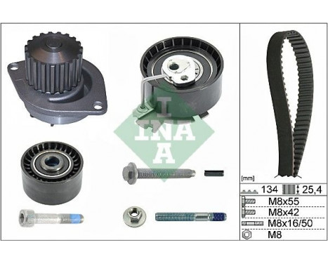 Water Pump & Timing Belt Set 530037930 Ina, Image 2