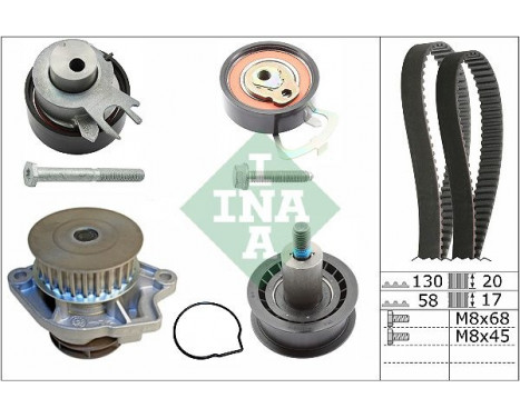 Water Pump & Timing Belt Set 530053830 Ina, Image 2