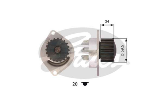 Water Pump & Timing Belt Set PowerGrip® KP15347XS Gates, Image 2