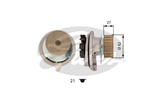 Water Pump & Timing Belt Set PowerGrip® KP25047 Gates, Image 2