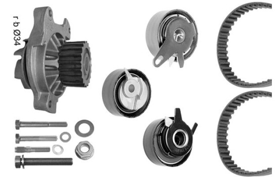 Water Pump & Timing Belt Set WASSERPUMPEN-SET Bosch