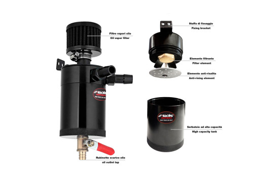 Simoni Racing Oil Catch-Tank 300ml - Black, Image 3