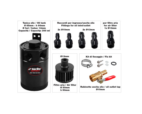 Simoni Racing Oil Catch-Tank 300ml - Black, Image 4