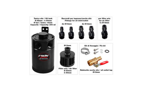 Simoni Racing Oil Catch-Tank 300ml - Black, Image 4