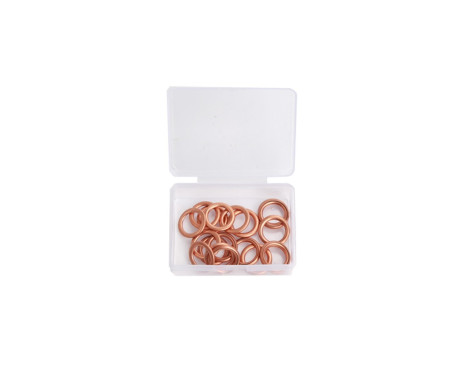 Assortment of filled copper crankcase plug rings 12mm 20 pcs