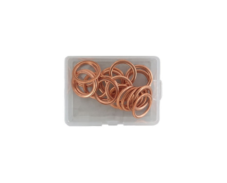 Assortment of filled copper crankcase plug rings 12mm 20 pcs, Image 2