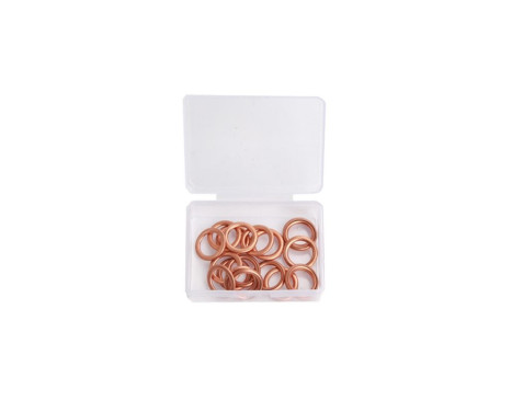 Assortment of filled copper crankcase plug rings 14mm 20 pcs, Image 3