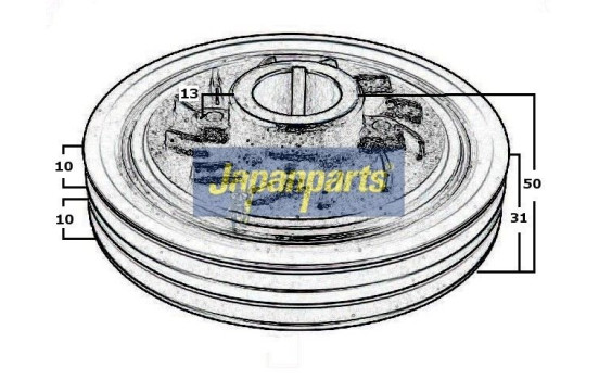 Belt Pulley, crankshaft, Image 3