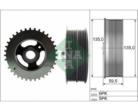 Belt pulley, crankshaft