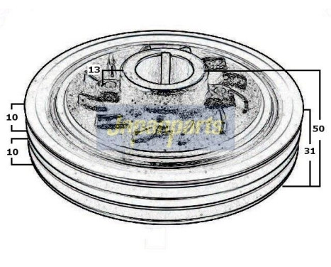 Belt Pulley, crankshaft, Image 3