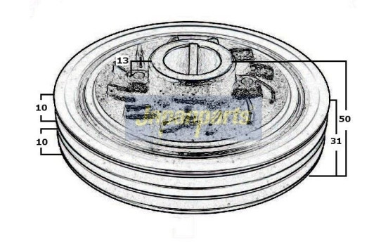 Belt Pulley, crankshaft, Image 3