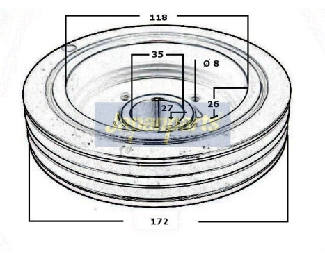 Belt Pulley, crankshaft, Image 4