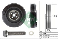 Belt pulley set, crankshaft