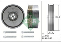 Belt pulley set, crankshaft