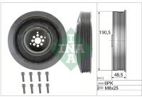 Belt pulley set, crankshaft