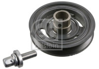 Crankshaft pulley set, with screw and sealing ring