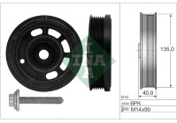 Pulley set, crankshaft