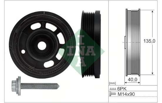 Pulley set, crankshaft