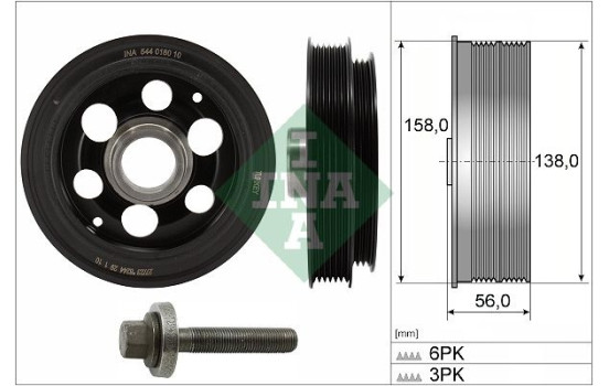 Pulley set, crankshaft