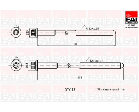 Bolt Kit, cylinder head