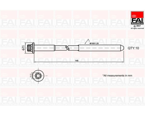 Bolt Kit, cylinder head