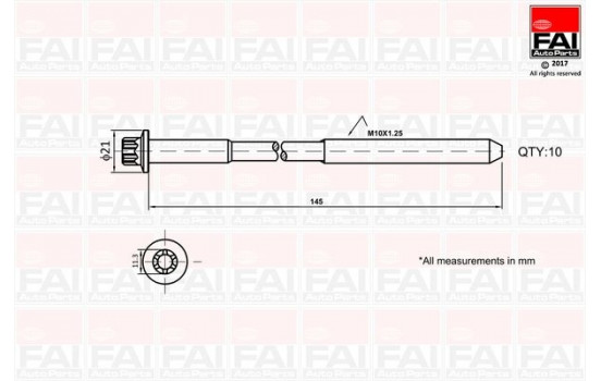 Bolt Kit, cylinder head