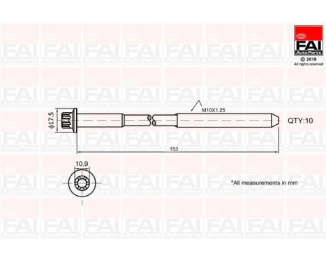 Cylinder head bolt set