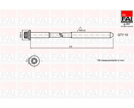 Cylinder head bolt set