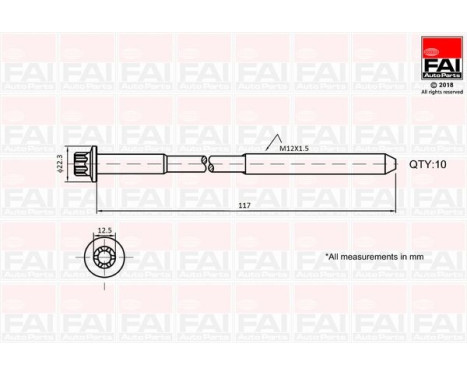 Bolt Kit, cylinder head