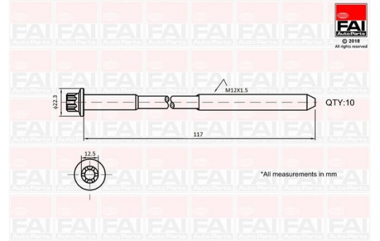 Bolt Kit, cylinder head