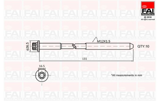 Cylinder head bolt set