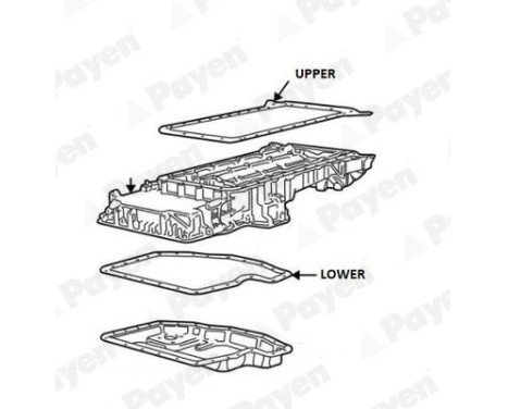 Gasket, wet sump JH5116 Payen, Image 2