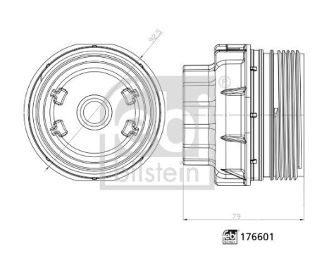 Cap, oil filter housing febi Plus, Image 3