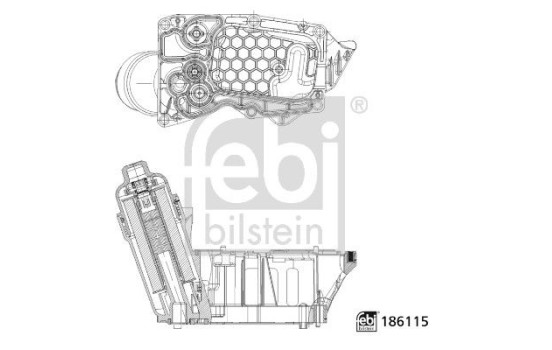 Housing, oil filter febi Plus
