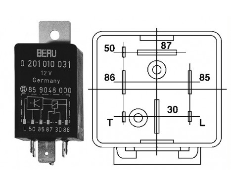 Relay, glow plug system