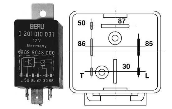 Relay, glow plug system